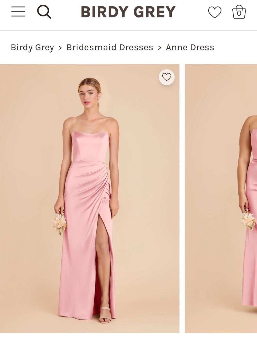 Birdy Grey Anne Strapless Dress in Blush Pink